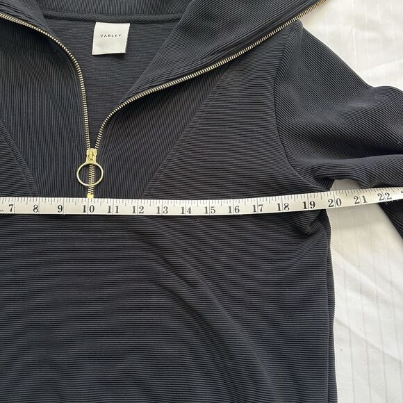 Varley Vine Half Zip Ribbed Ottoman Oversized Pullover Sweatshirt Black Size XS - Picture 8 of 9